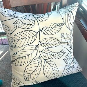 Black & White Decorative Leaf Pillow